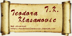 Teodora Klasanović vizit kartica